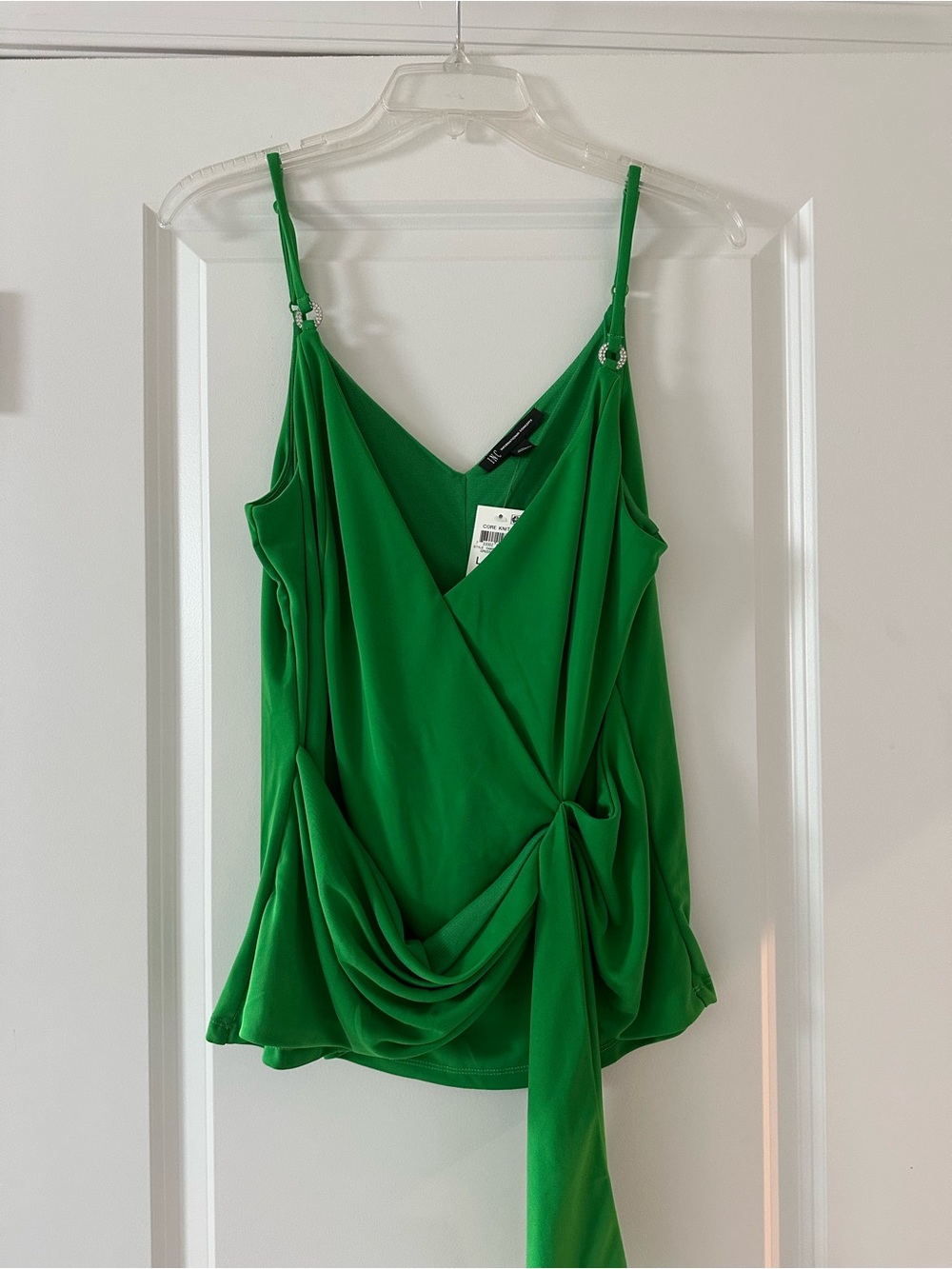 INC International Concepts Emerald Green Draped Wrap Camisole